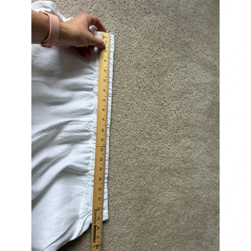 Quince Pants 100% European Linen Pull On NEW White 2X